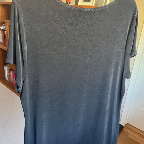 Chico's Travelers black short sleeve shirt size 2 (L/12) - Picture 4 of 4